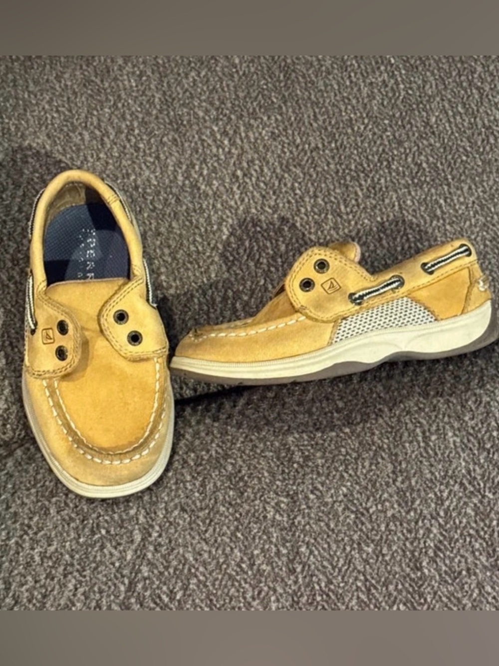 Kids Sperry 9M Casual Boat Shoes in Mustard Yellow
